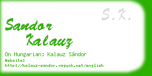 sandor kalauz business card